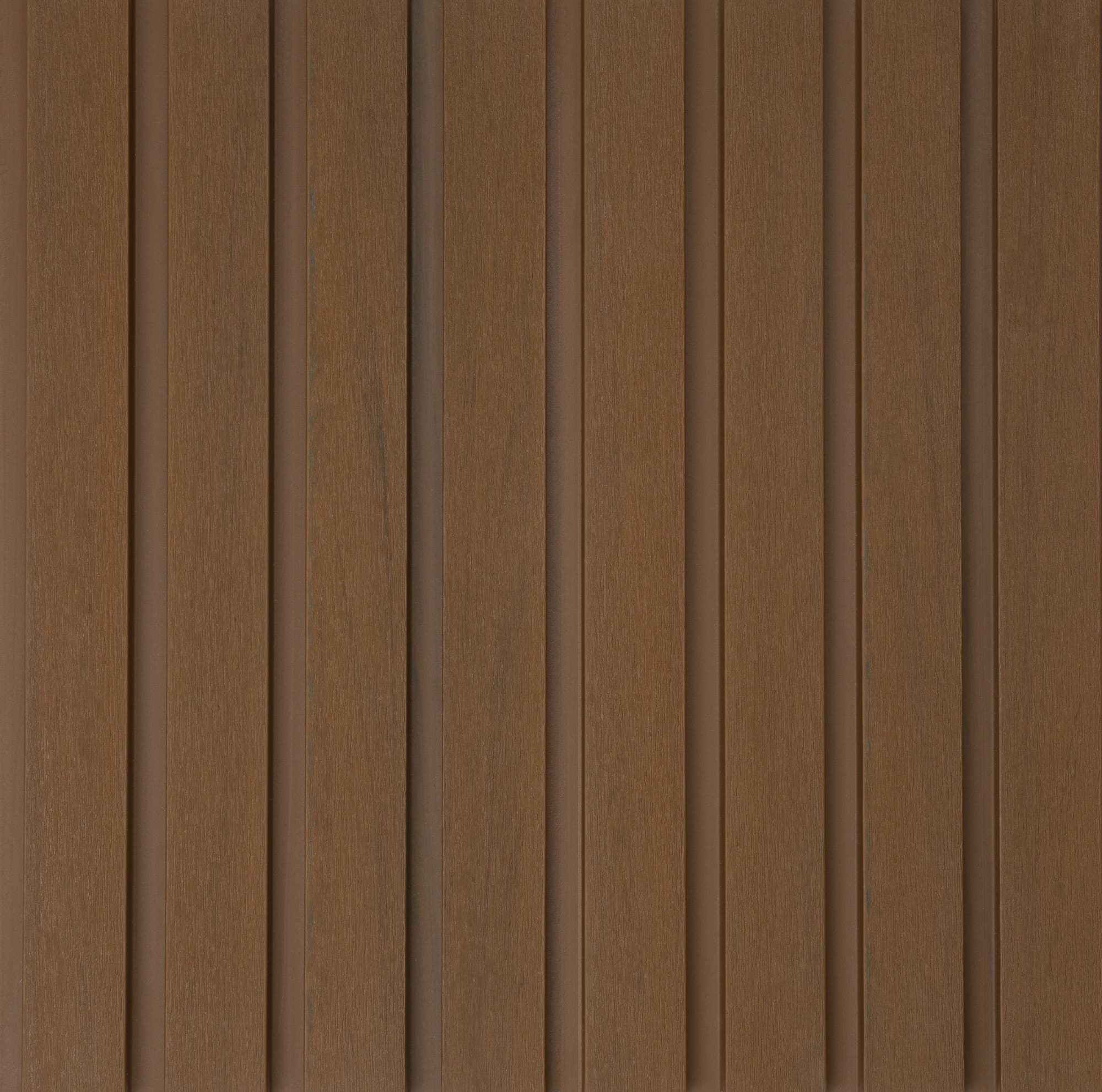 Lambrín WPC instalado, alternando entre cinco de sus colores: Teka, Incienso, Antique, Ash Gray y Obsidiana